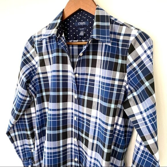 Chaps button down shirt with long sleeves, 💯 cotton non-iron, petite  size - Picture 3 of 9